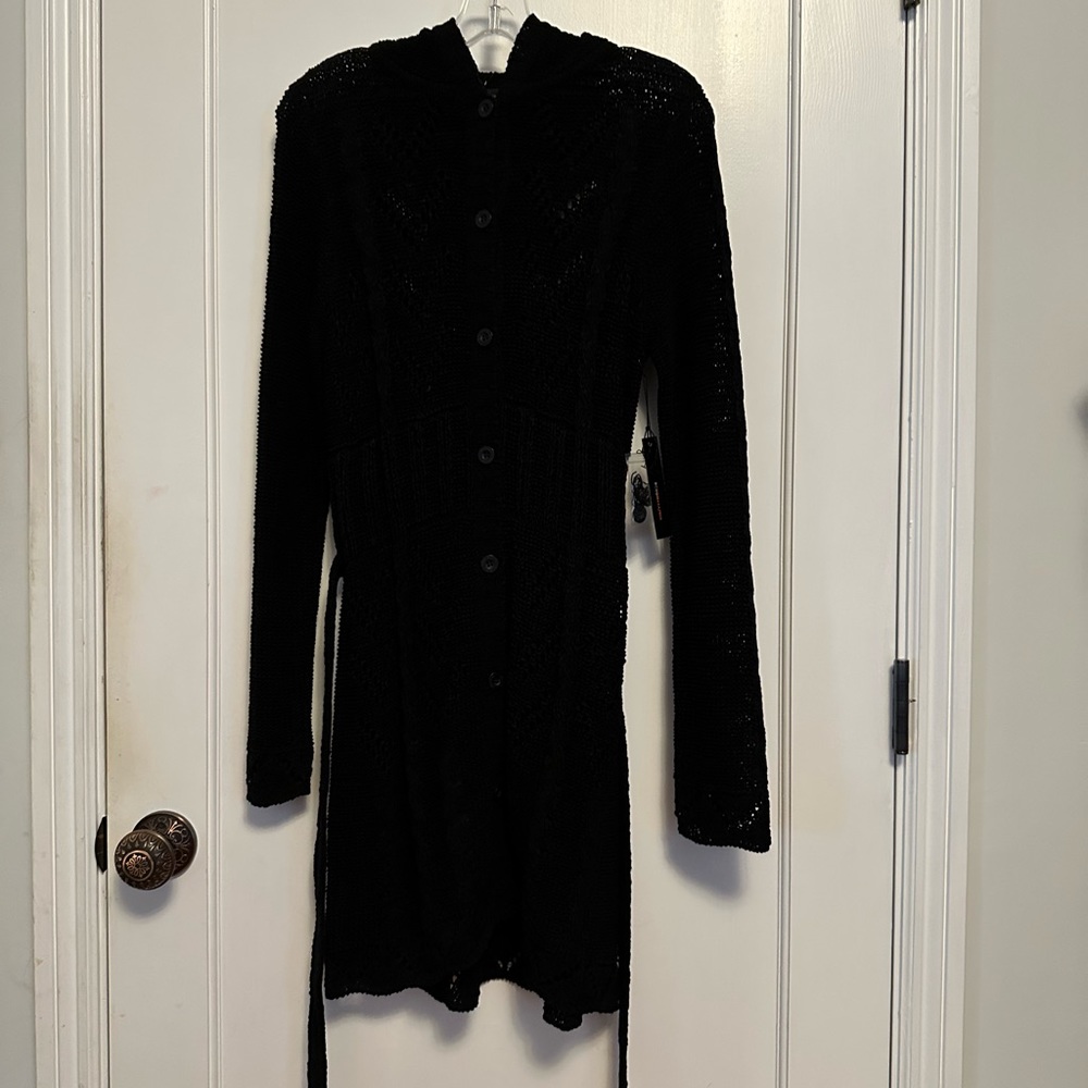NWT BCBG MaxAzria Crochet Hooded Cardigan